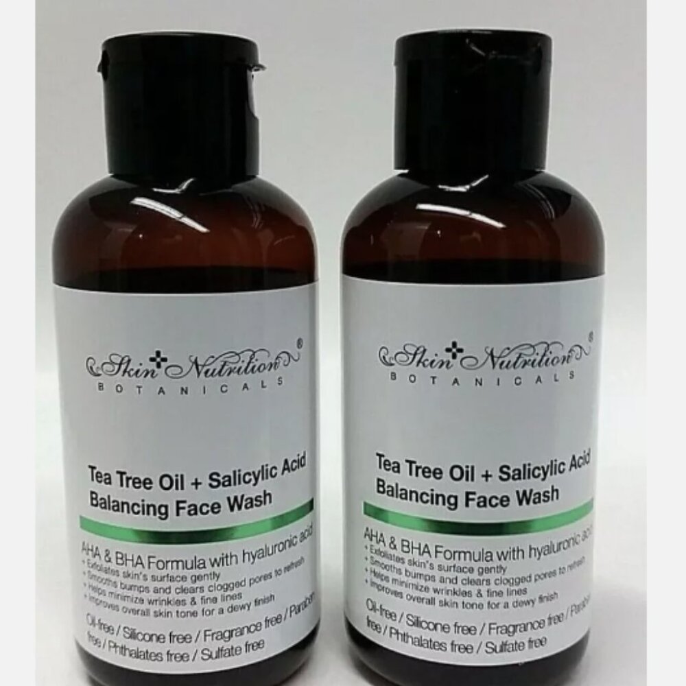 Lot of 2 Botanicals Tea Tree Oil & Salicylic Acid Balancing Face Wash, 4 oz